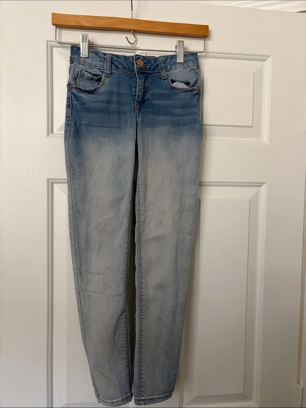 Light Wash Kids Skinny Jeans — Stretchy Mid-Rise Denim